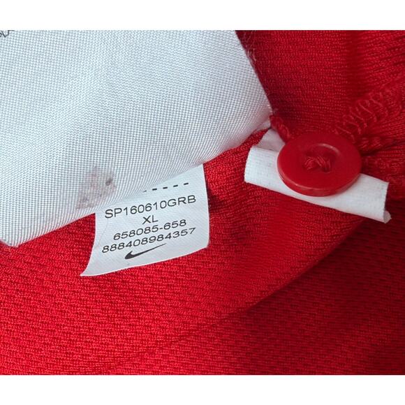 Nike Golf Mens Red Short Sleeve DriFit Polo Shirt Size XL State Farm Golf Logo - Picture 6 of 7